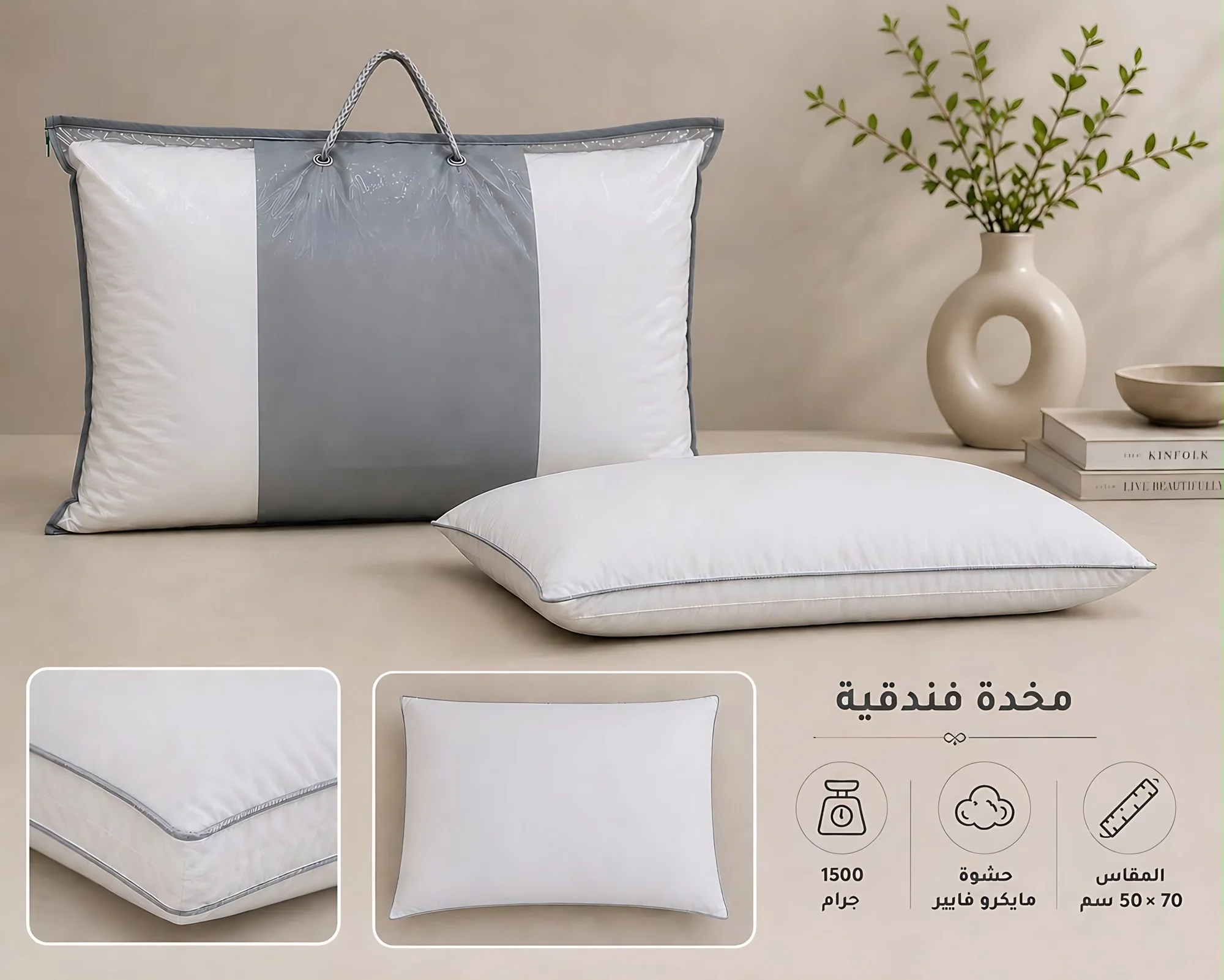 مخدة فندقية 50×70